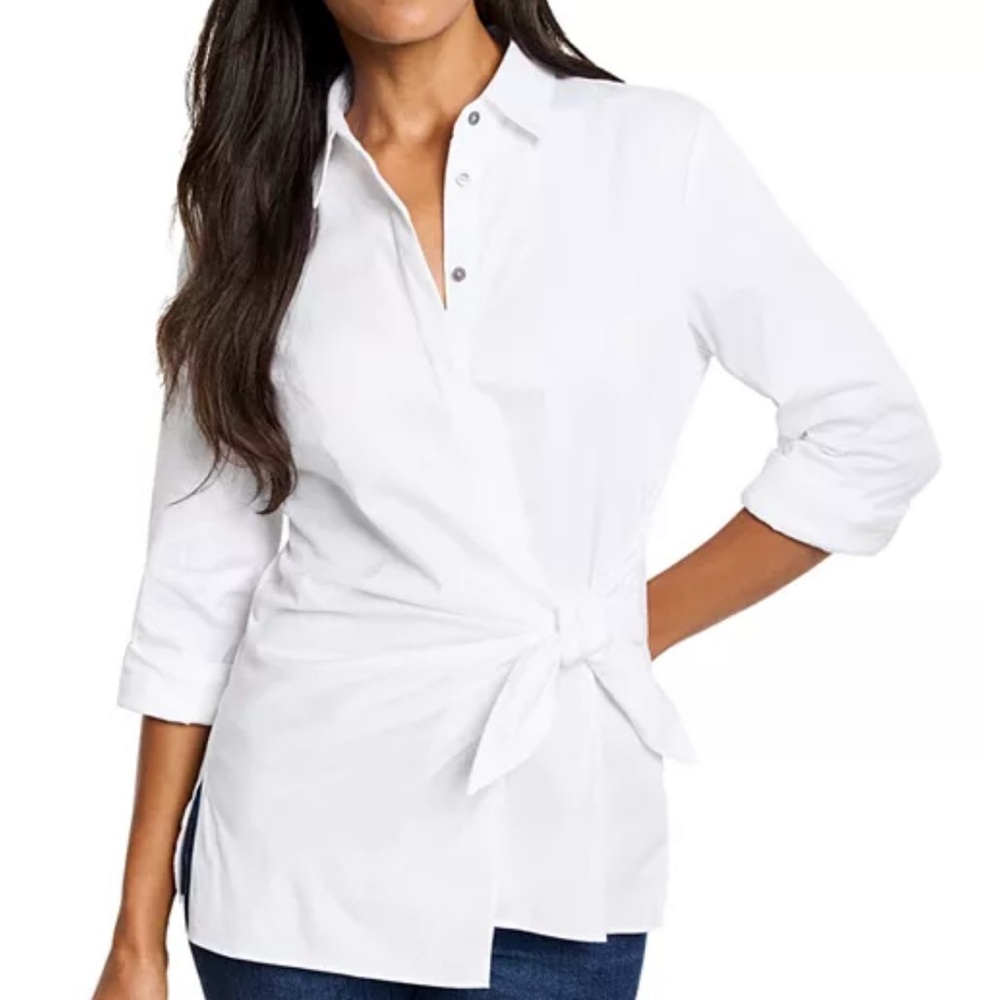 NIC+ZOE White Button Down Wrap Shirt